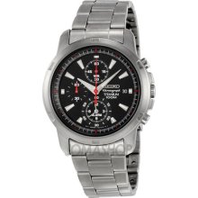 Men's Seiko Alarm Chronograph Snae47 Quartz Titanium Black Dial Watch