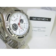 Mens Sekonda Stylish Sports 3 Sub Dial Chrono Watch 50m W/proof 3395 Rp Â£99.99