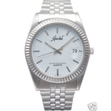 Mens Speidel Watch W/ Date Silver Tone Bracelet