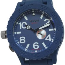 Men's Stainless Steel Case Blue Tone Dial Blue Rubber Strap 300M