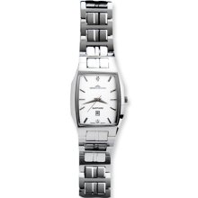 Mens Swiss Tungsten Diamond White Dial Watch