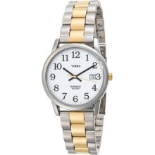 Mens Timex Indiglo Easy Reader Two Tone Stainless Bracelet Date Watch T2n170