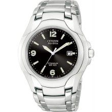 Men's Titanium Eco-Drive 180 Black Dial