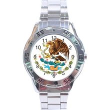 Mexico Coat Of Arms Stainless Steel Analogue Watch Mexican