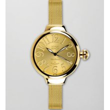 Miami Beach by Glam Rock Large Mesh-Strap Round Watch, Gold