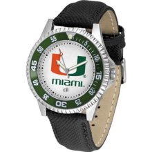 Miami Hurricanes UM Mens Leather Wrist Watch