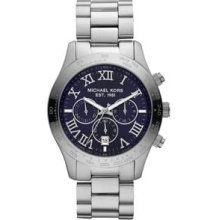 Michael Kors Mk8228 Stainless Steel Chronograph Blue Dial Mens Watch