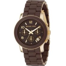 Michael Kors Quartz, Brown Dial with Brown Goldtone Bracelet - Womens