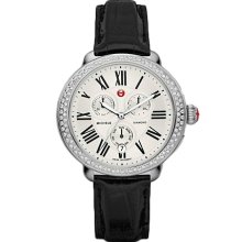 Michele Mww21a000002 Serein Black Alligator Ladies Swiss Watch B&p 40 Mm