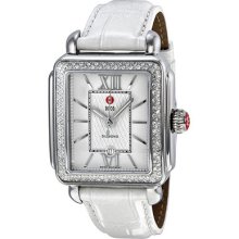 Michele Signature Deco Diamond Silver Guilloche Ladies Watch Mww06t000056