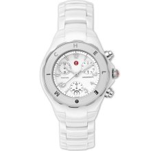 MICHELE 'Tahitian' Ceramic Bracelet Watch White