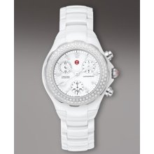 Michele Tahitian Diamond Ceramic Watch, White