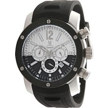 Momentus Black Rubber Band Black White Dial Chronograph Men's Watch Fs295s-04re