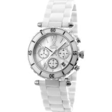 Momentus Stainless Steel and Ceramic White Dial Chronograph Women ...