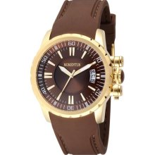 Momentus Stainless Steel with Brown Rubber Band Brown Dial Gold ...