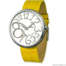 Moog Stnlss Steel Round Silver Dial Watch w/(MC-16)Yellow Band