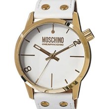 Moschino Xxl Rose Gold Plated Fashion Dress White Dial Watch Mw0205