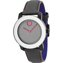 Movado Bold Grey Dial Fuchsia Accents Ladies Watch 3600148