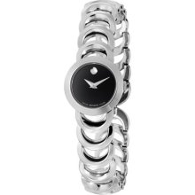 Movado Ladies Rondiro Mini - Black Museum Dial Links - Stainless 0606248