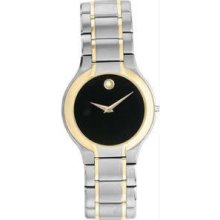 Movado Men's Gold-tone Stainless Steel Black Dial Watch 0604686