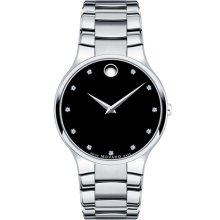 Movado 'Serio' Diamond Index Bracelet Watch Silver