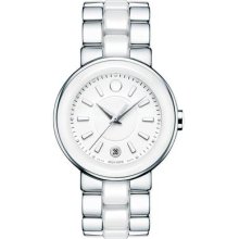 Movado Women's 0606539 Cerena Stainless Steel/white Ceramic Case Watch