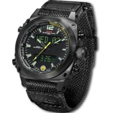 MTM Special Ops Mens Air Stryk Stainless Watch - Black Nylon Strap - Black Dial - MTM-STRBBB