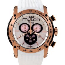 Mulco Stainless Steel Chronograph Deep Collection White Dial Golden