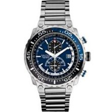 Nautica Men`s Eclipse Watch - Stainless Bracelet & Blue/Black Face