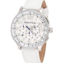 Nautica OCN White Leather Chronograph Mens Watch N22598M