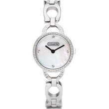 new COACH KRISTIN STAINLESS STEEL M-O-P FACE BRACELET WATCH #W1019 /14501484