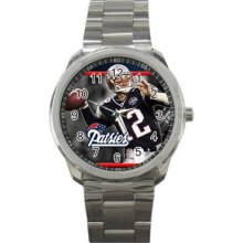 New England Patriots Unisex Silver-Tone Sports Metal Watch 04