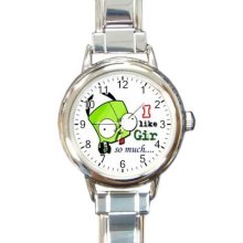 New* HOT INVADER ZIM GIR Round Italian Charm Watch