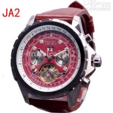 New Jaragar Men Luxury Watches Tourbillon Dive Stainless Red Mens Me