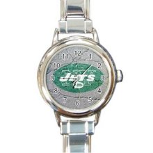 New York Jets 16 Starter Italian Charm Links Round Watch 10