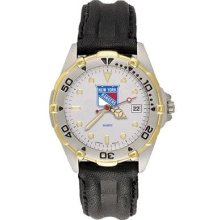 New York Rangers All Star Mens Leather Strap Watch