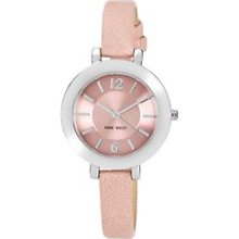 Nine West Pink Silvertone Case W/Blush Strap Women's