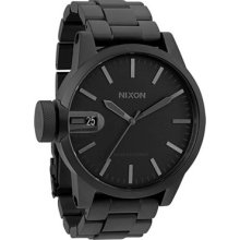 Nixon Chronicle Ss All Matte Black Stainless Steel Swiss Quartz A198 1028