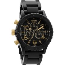 Nixon NA0371041-00 THE CHRONO Matte Black Gold Men's Watch