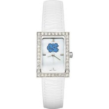 North Carolina Tar Heels Women's Allure Watch with White Leather Strap