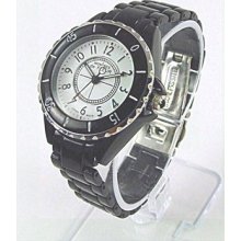 Number Bezel White Face Designer Style Clipper Linl Band Bracelet Watch Lady