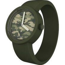 O Clock Unisex Camouflage Watch Occ01-L (Large) With Olive Hypoallergenic Silicon Rubber Watch Strap