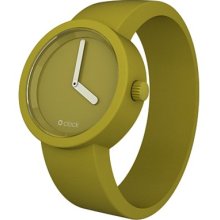 O Clock Unisex Tone On Tone Watch Oct11-L (Large) With Moss Hypoallergenic Silicon Rubber Watch Strap