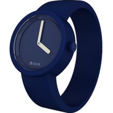 O Clock Unisex Tone On Tone Watch Oct12-S (Small) With Ocean Blue Hypoallergenic Silicon Rubber Watch Strap