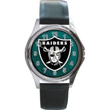 Oakland Raiders Unisex Silver-Tone Round Metal Watch 13