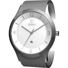 Obaku Harmony Mens Analog Stainless Watch - Silver Bracelet - White Dial - V132XCIMC