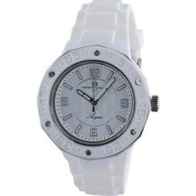 Oceanaut Ladies Ceramic Case Rubber Bracelet White Tone Dial OC0215