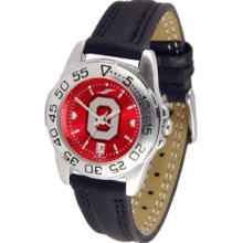 Ohio State Buckeyes NCAA AnoChrome Sport Ladies Watch (Leather B