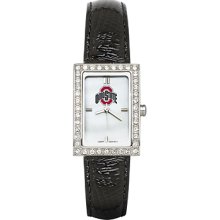 Ohio State University Ladies Allure Watch Black Leather Strap