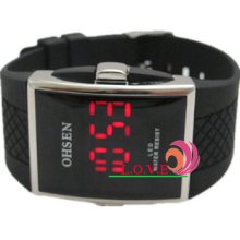 Ohsen Led Digital 3atm Waterproof Quartz Rubber Date Wrist Watches